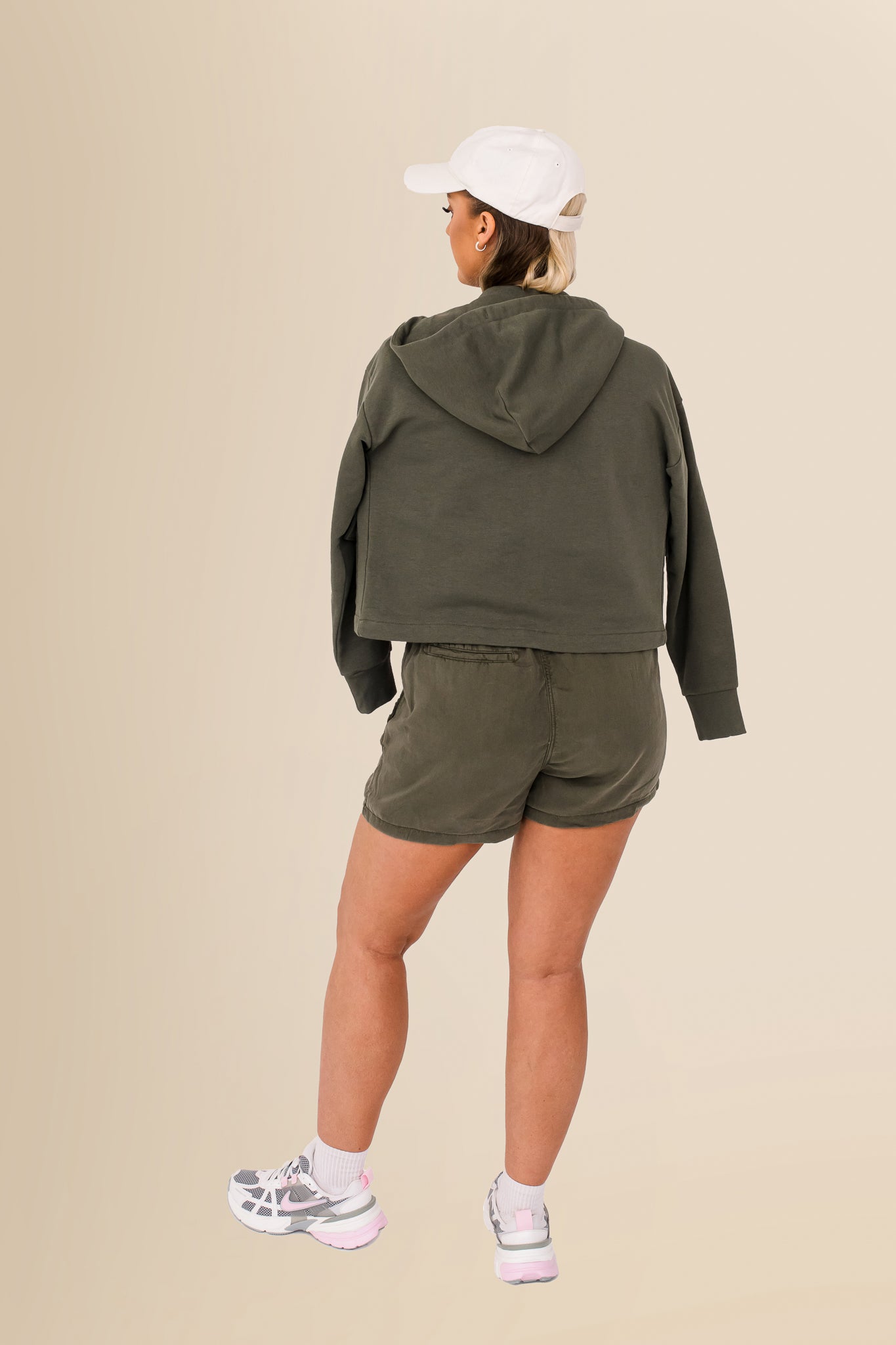 Women's Organic French Terry  Hooded Sweatshirt - Organic Khaki