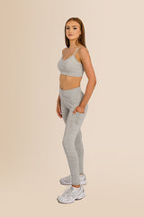 Women's Ribbed - Multi-Sport Leggings - Grey