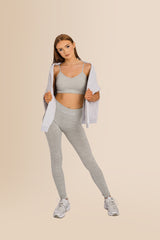 Women's Ribbed - Multi-Sport Leggings - Grey