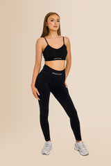 Women's Ribbed Multi-Sport Leggings - Black