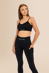 Women's Ribbed Multi-Sport Leggings - Black