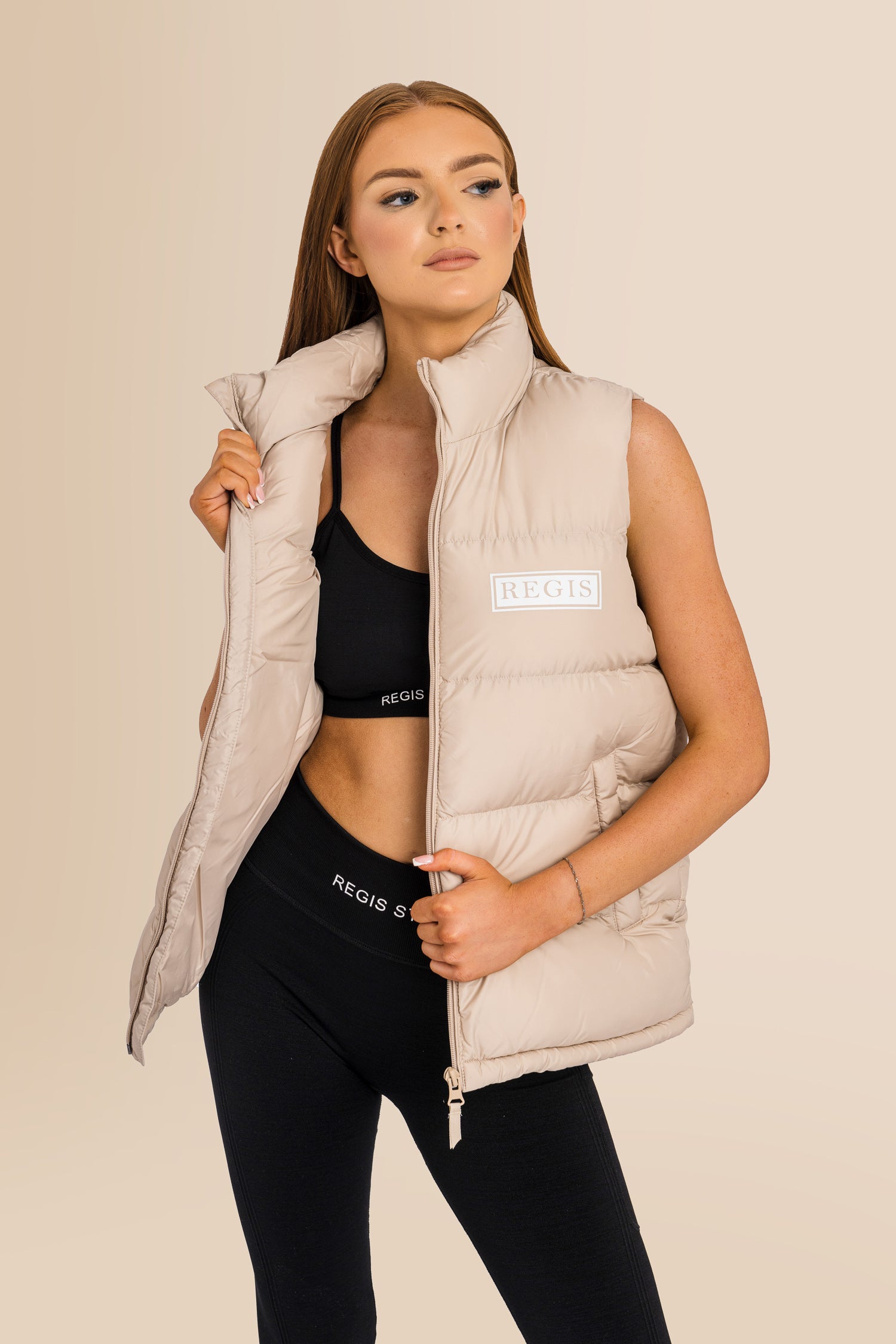 Padded Recycled Puffer Gilet - Desert Dust