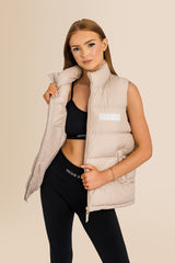 Padded Recycled Puffer Gilet - Desert Dust