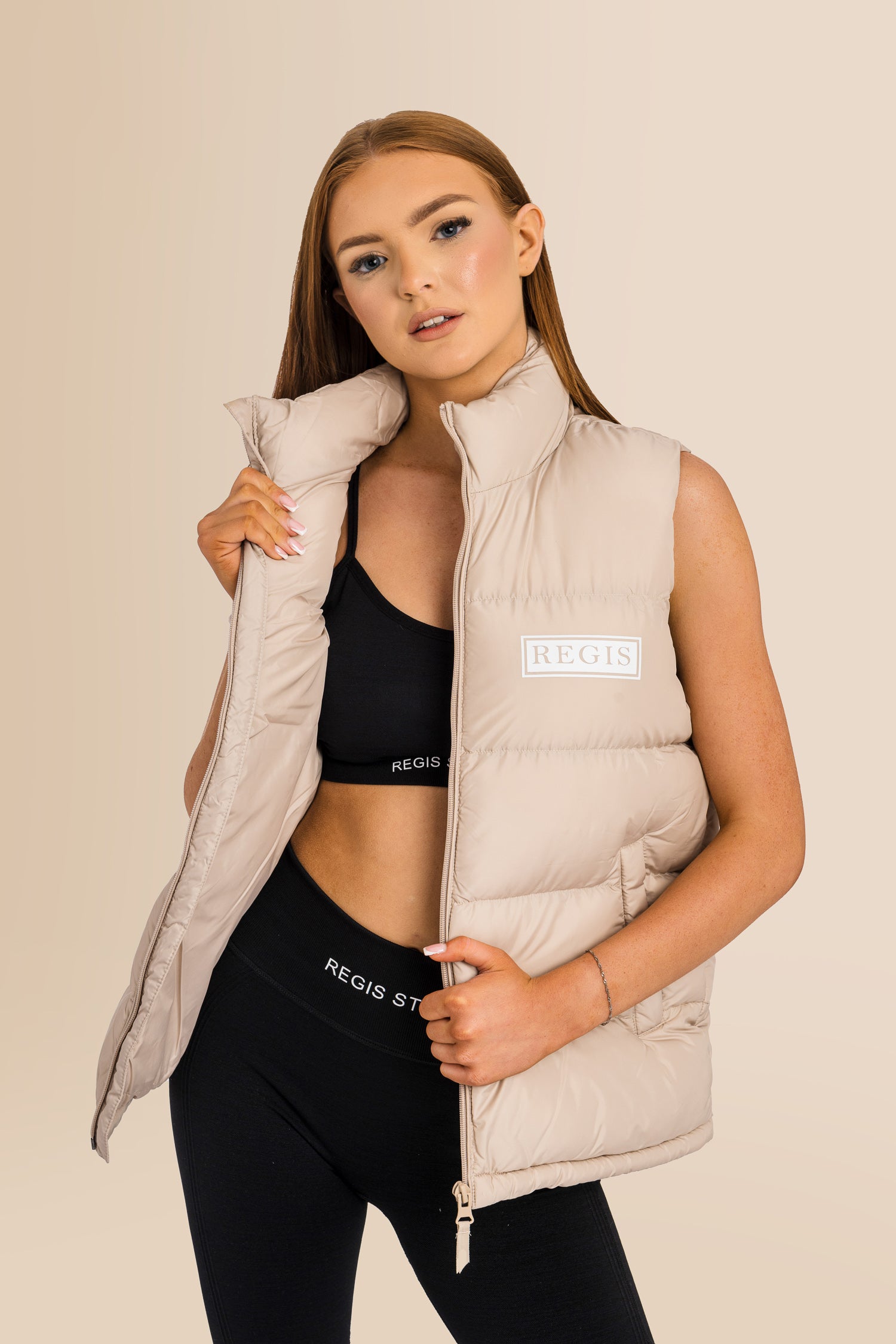 Padded Recycled Puffer Gilet - Desert Dust
