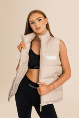 Padded Recycled Puffer Gilet - Desert Dust