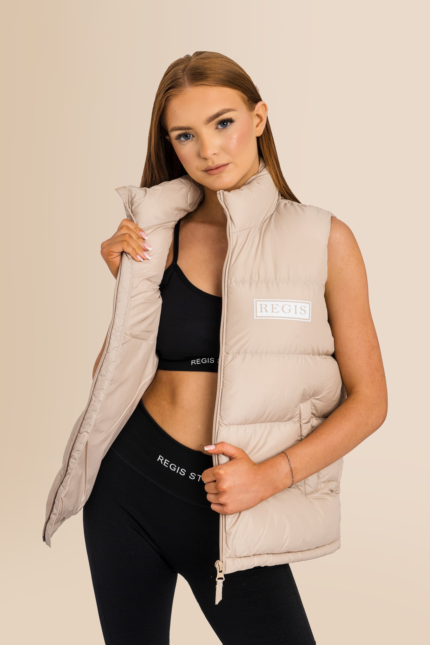 Padded Recycled Puffer Gilet - Desert Dust