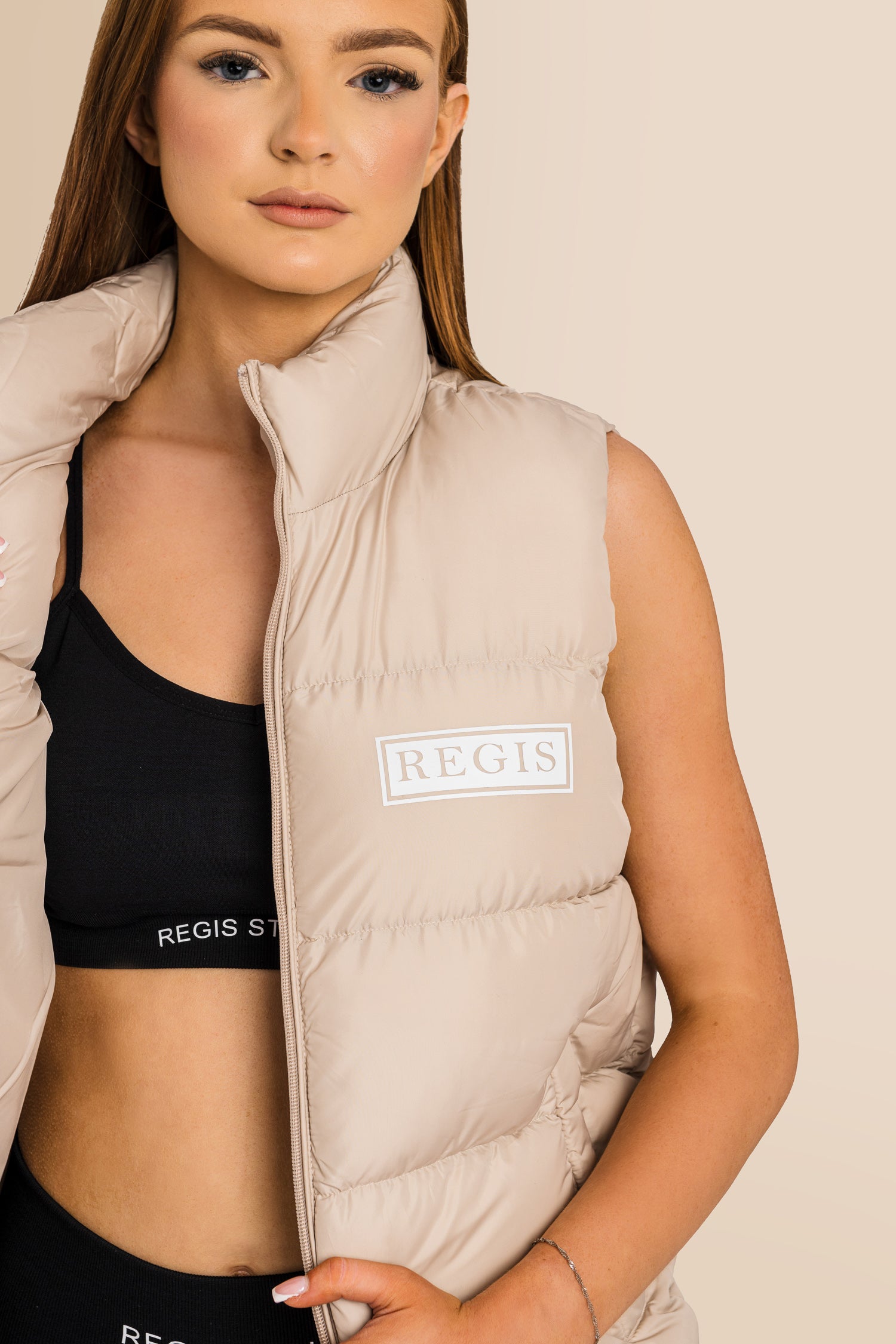 Padded Recycled Puffer Gilet - Desert Dust