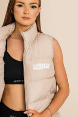 Padded Recycled Puffer Gilet - Desert Dust