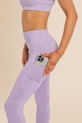 Women's Ribbed - Multi-Sport Leggings - Lilac