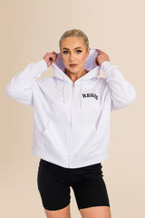 Organic Modern Medium Fit Zip-Through Hoodie - White
