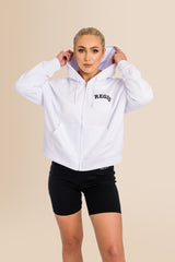 Organic Modern Medium Fit Zip-Through Hoodie - White