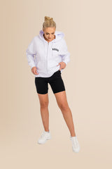 Organic Modern Medium Fit Zip-Through Hoodie - White