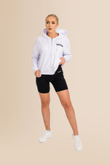 Organic Modern Medium Fit Zip-Through Hoodie - White