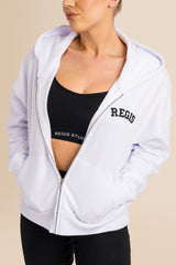 Organic Modern Medium Fit Zip-Through Hoodie - White