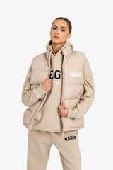 Padded Recycled Puffer Gilet - Desert Dust
