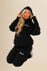 Unisex Oversized Organic Hooded Sweatshirt - Eco-Conscious Comfort - Black
