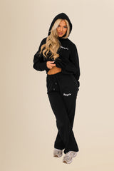 Unisex Oversized Organic Hooded Sweatshirt - Eco-Conscious Comfort - Black