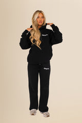 Unisex Oversized Organic Hooded Sweatshirt - Eco-Conscious Comfort - Black