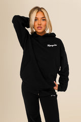 Unisex Oversized Organic Hooded Sweatshirt - Eco-Conscious Comfort - Black