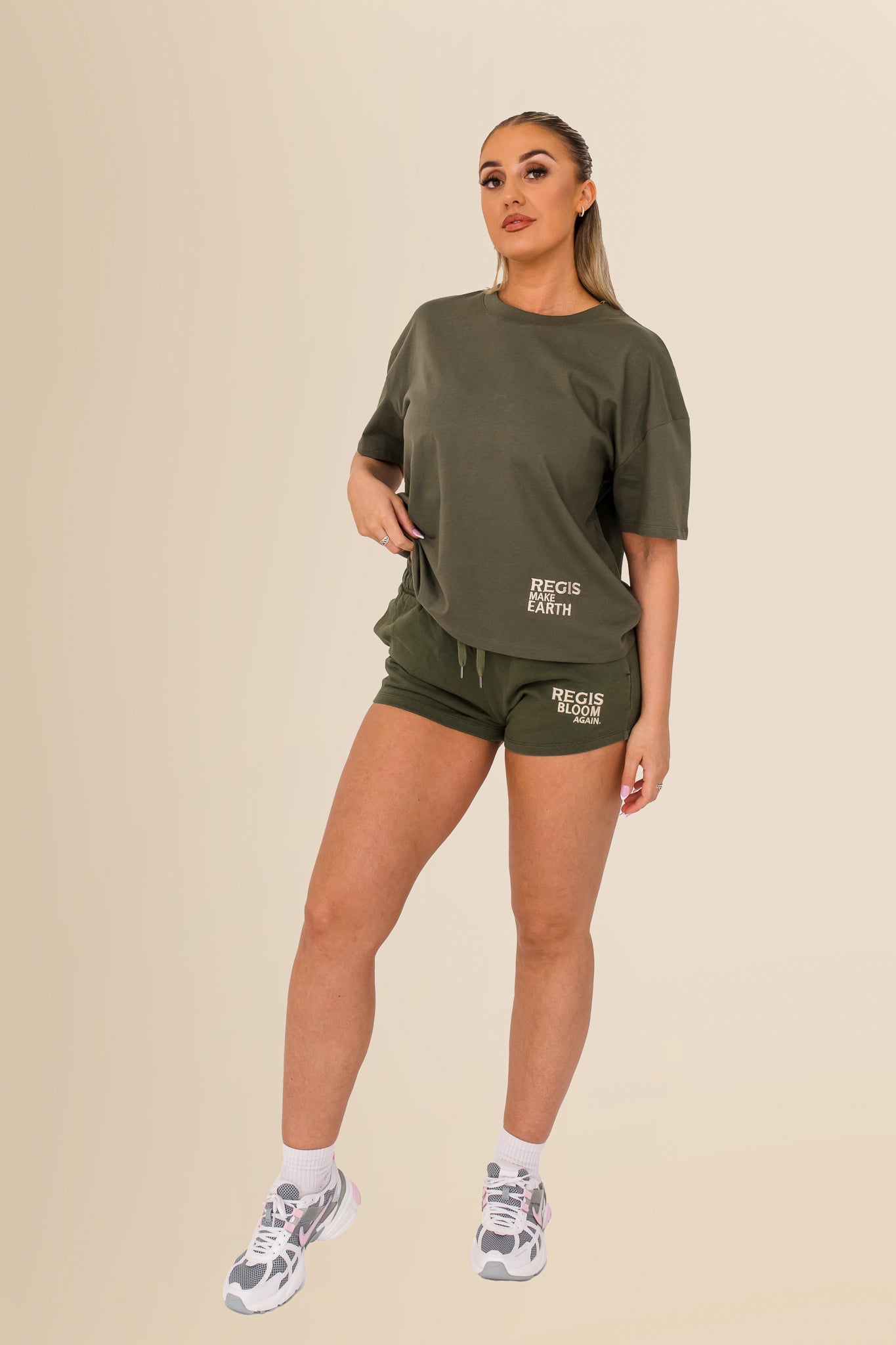 Women’s Terry Towel Shorts – Organic Comfort Blend - Washed Organic Khaki