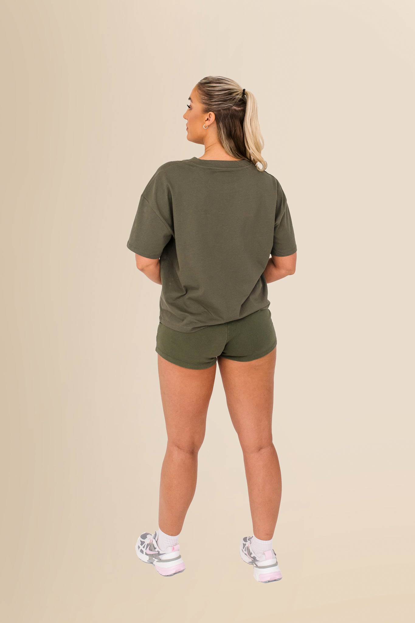 Women's Oversized Tee – 100% Organic Cotton - Organic Khaki