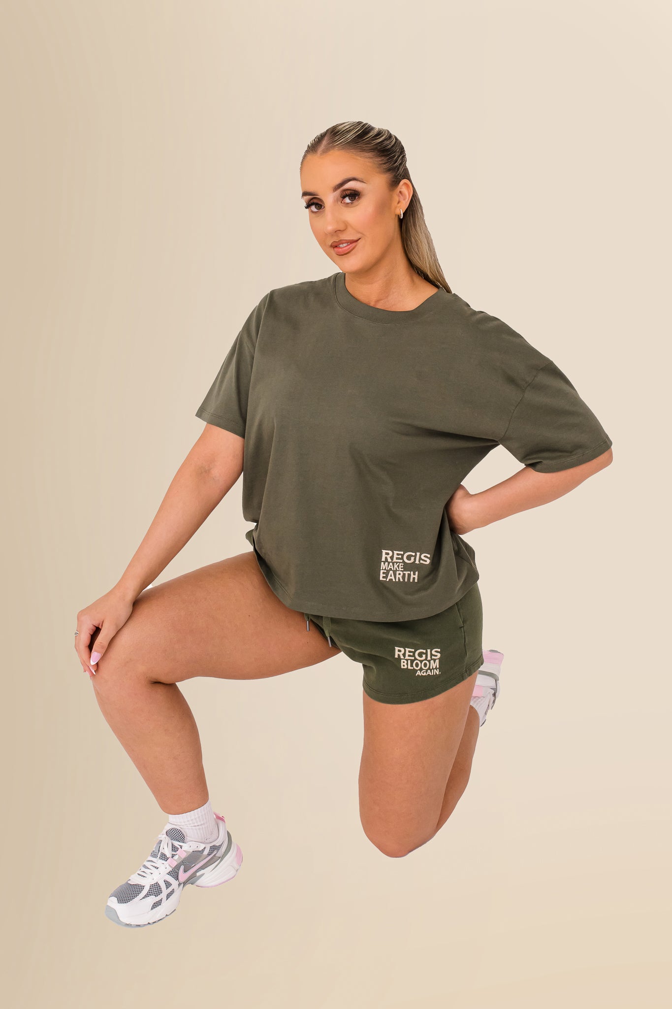 Eco-Friendly Women's French Terry Shorts - 100% Organic - Washed Organic Khaki