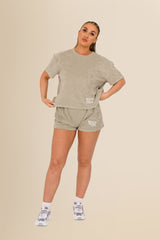 Women’s Terry Towel Shorts – Organic Comfort Blend - Almond Green