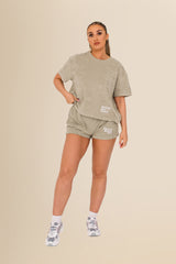 Women’s Terry Towel Shorts – Organic Comfort Blend - Almond Green