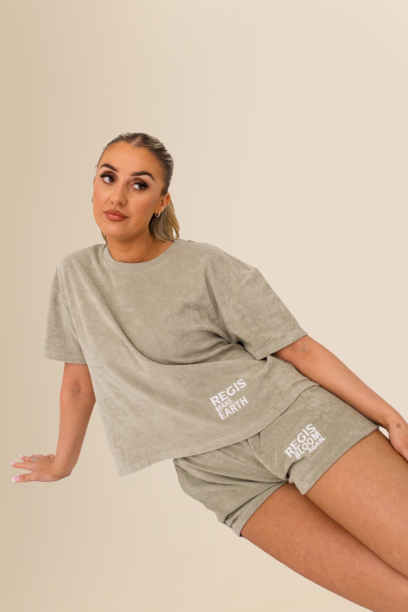 Women’s Terry Towel Shorts – Organic Comfort Blend - Almond Green