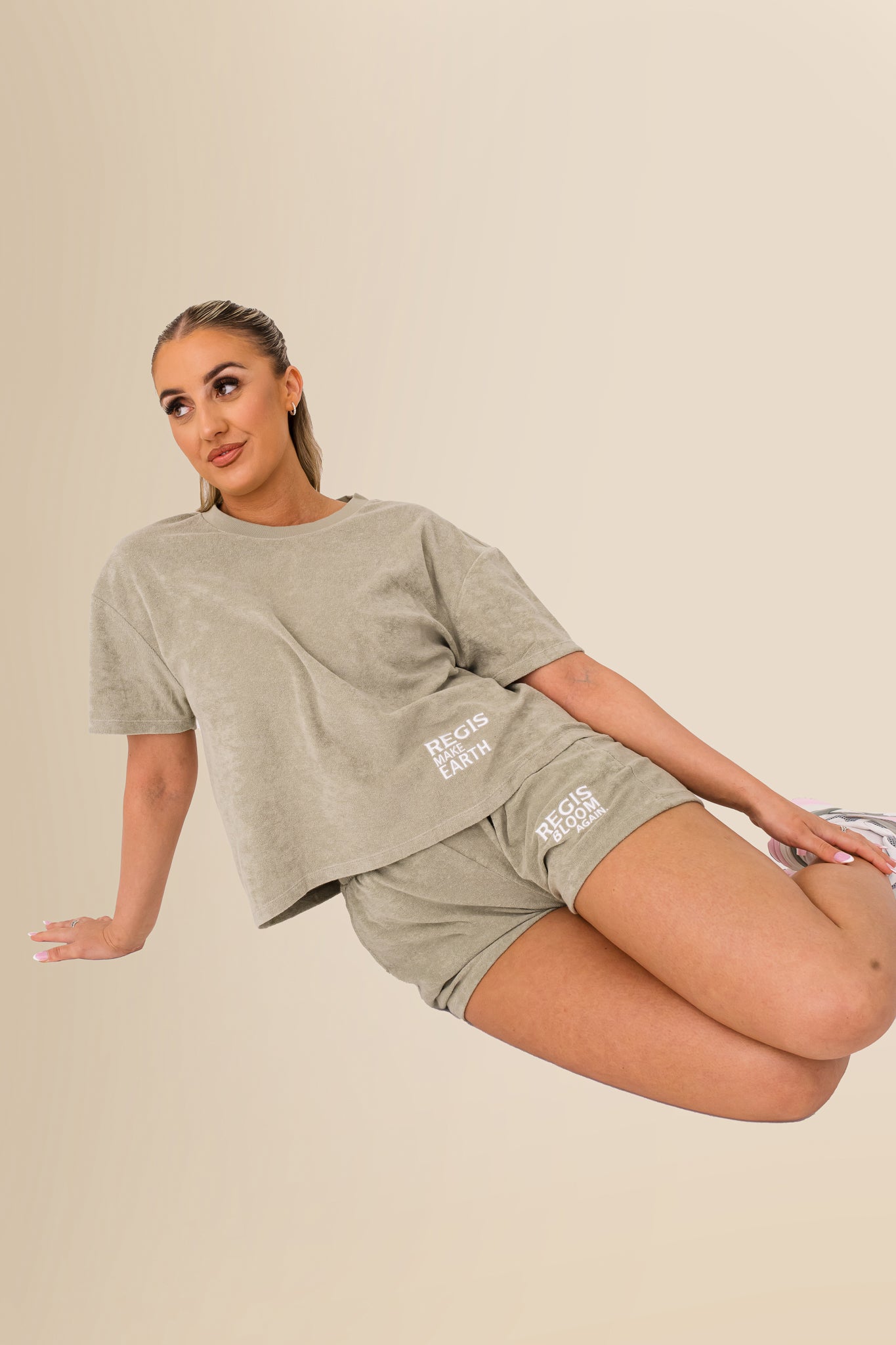 Women’s Terry Towel Shorts – Organic Comfort Blend - Almond Green