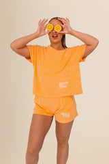 Women’s Terry Towel Shorts – Organic Comfort Blend - Apricot