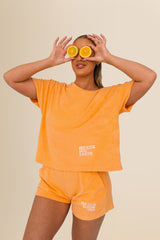 Women’s Terry Towel Shorts – Organic Comfort Blend - Apricot