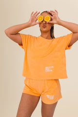 Women’s Terry Towel Shorts – Organic Comfort Blend - Apricot