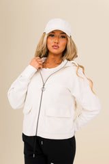 Women's Organic French Terry  Hooded Sweatshirt - Ivory