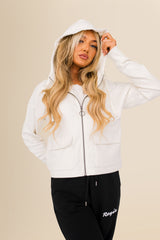 Women's Organic French Terry  Hooded Sweatshirt - Ivory