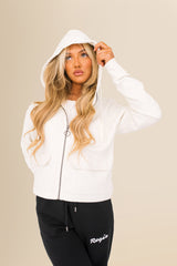Women's Organic French Terry  Hooded Sweatshirt - Ivory