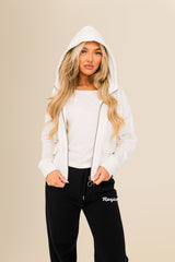 Women's Organic French Terry  Hooded Sweatshirt - Ivory