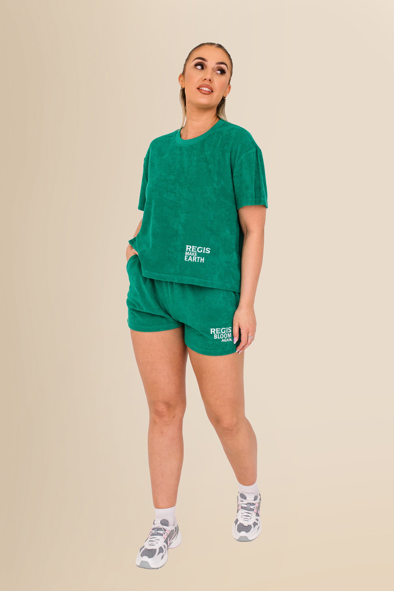 Women’s Terry Towel Shorts – Organic Comfort Blend - Malachite Green