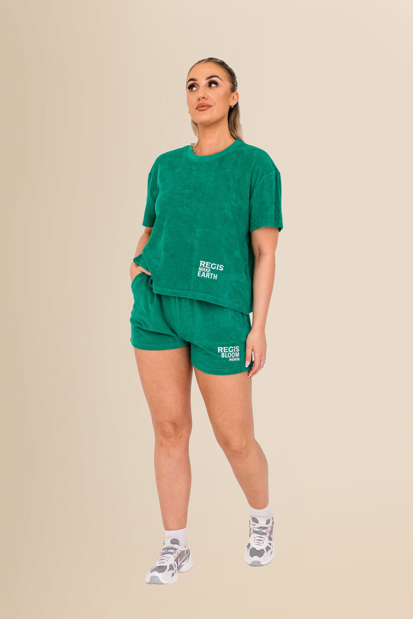 Women’s Terry Towel Shorts – Organic Comfort Blend - Malachite Green