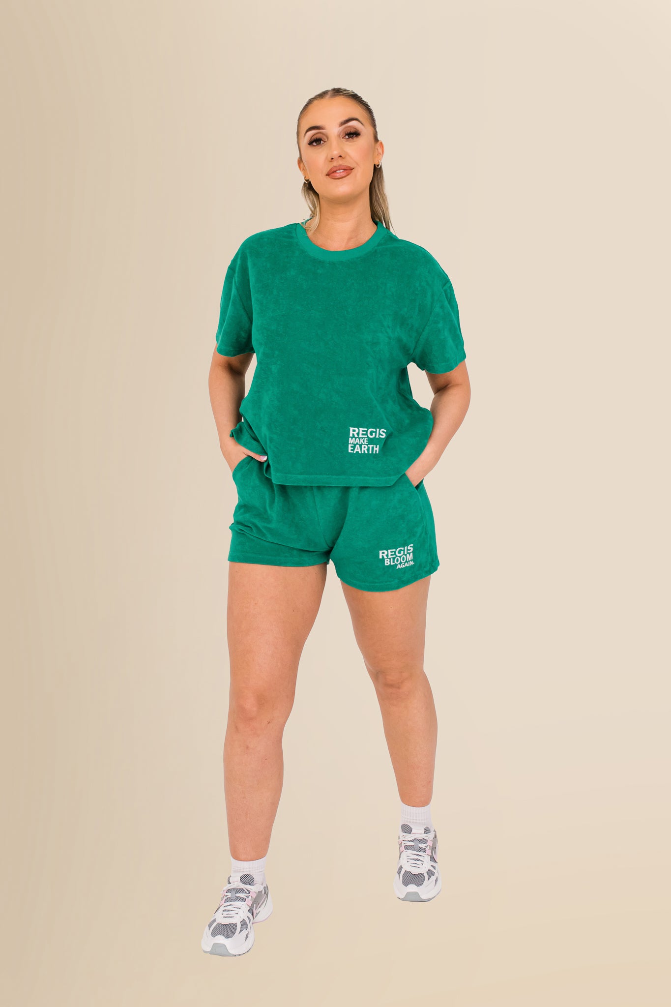 Women’s Terry Towel Shorts – Organic Comfort Blend - Malachite Green