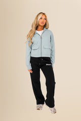 Women's Organic French Terry  Hooded Sweatshirt - Jade Green