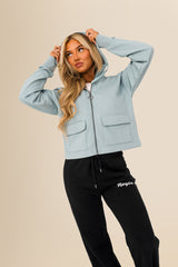 Women's Organic French Terry  Hooded Sweatshirt - Jade Green