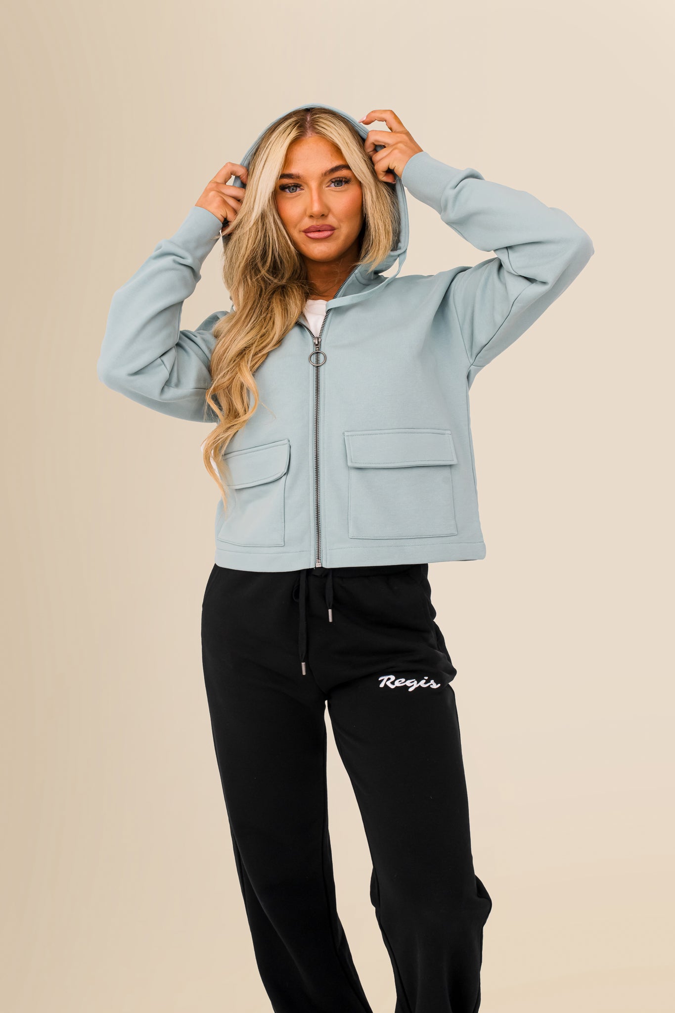 Women's Organic French Terry  Hooded Sweatshirt - Jade Green