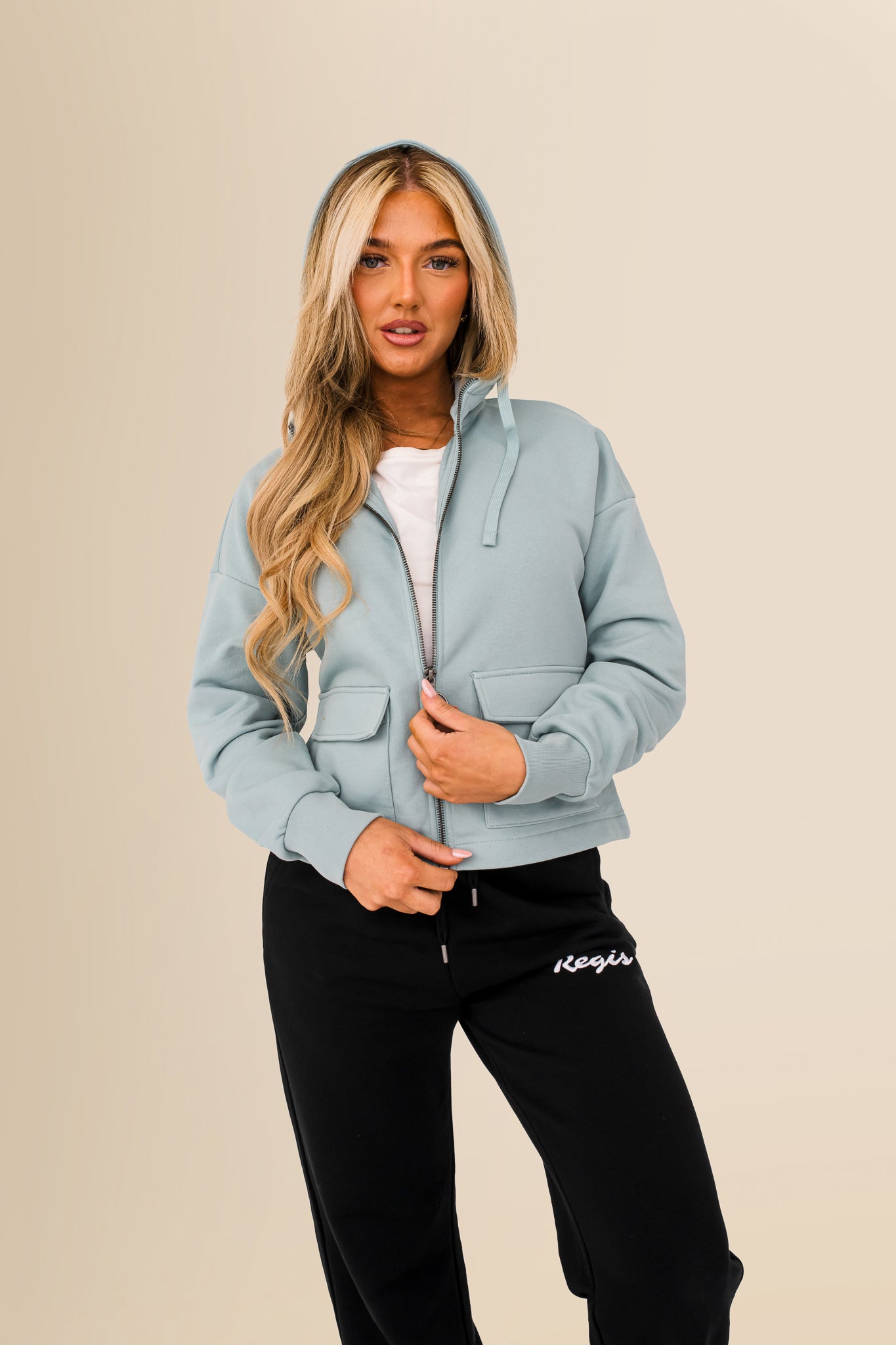 Women's Organic French Terry  Hooded Sweatshirt - Jade Green