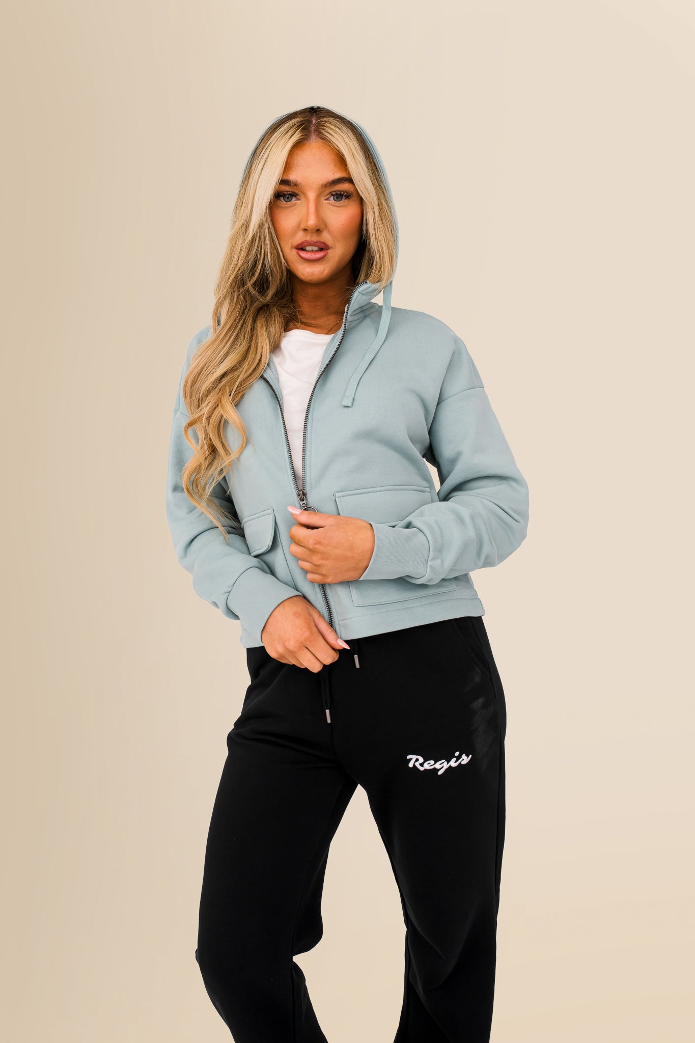 Women's Organic French Terry  Hooded Sweatshirt - Jade Green