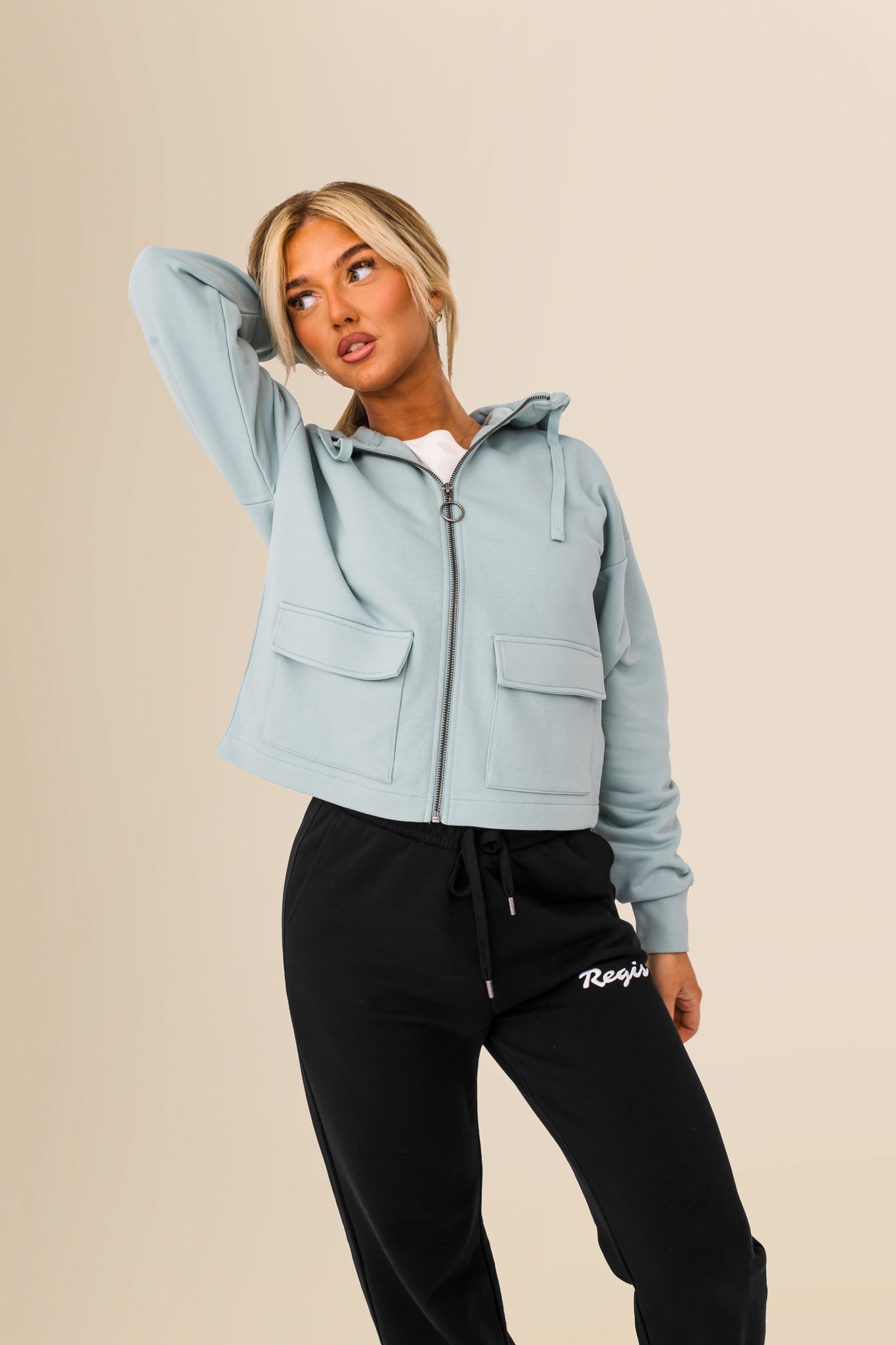 Women's Organic French Terry  Hooded Sweatshirt - Jade Green