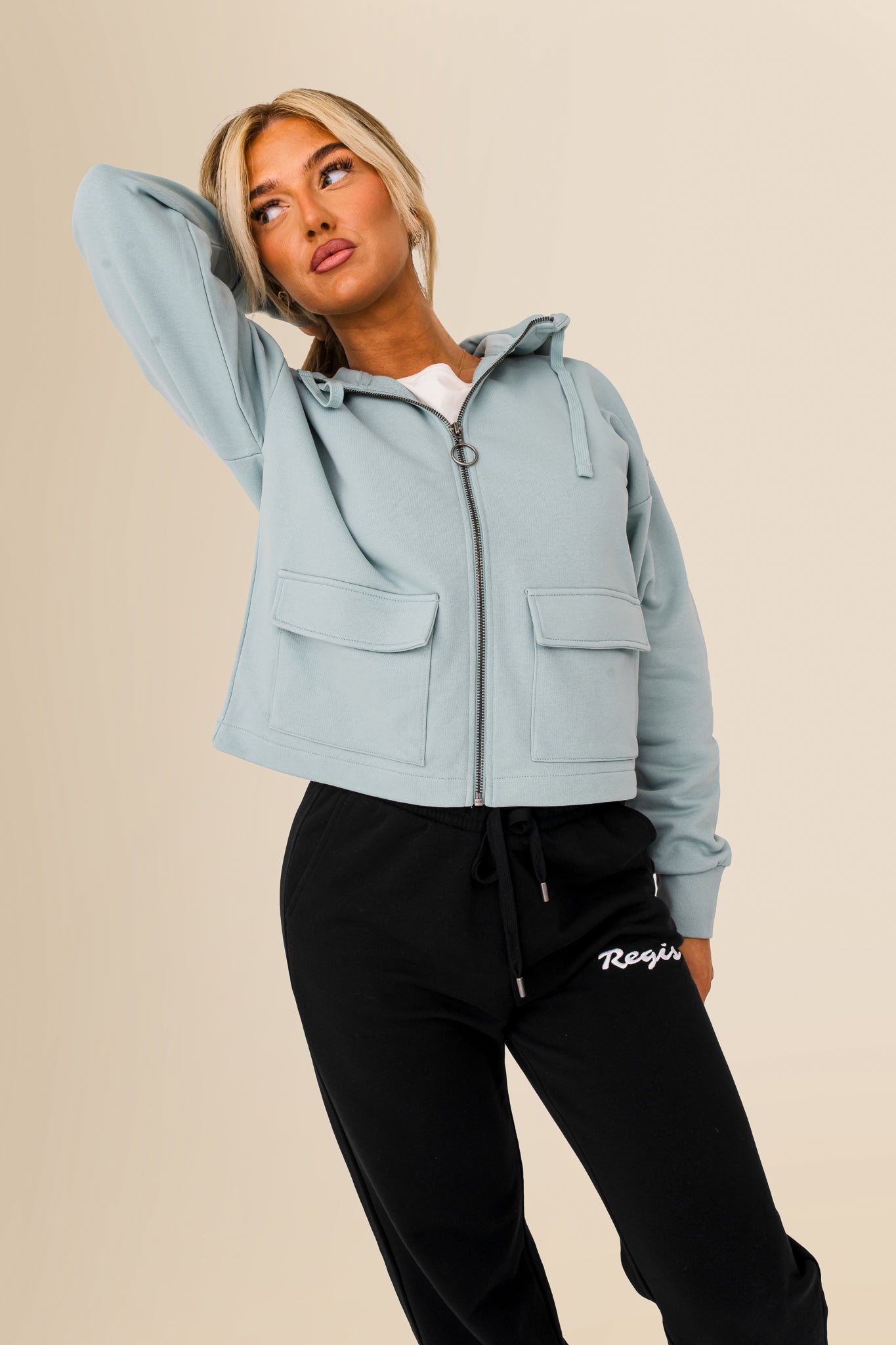 Women's Organic French Terry  Hooded Sweatshirt - Jade Green