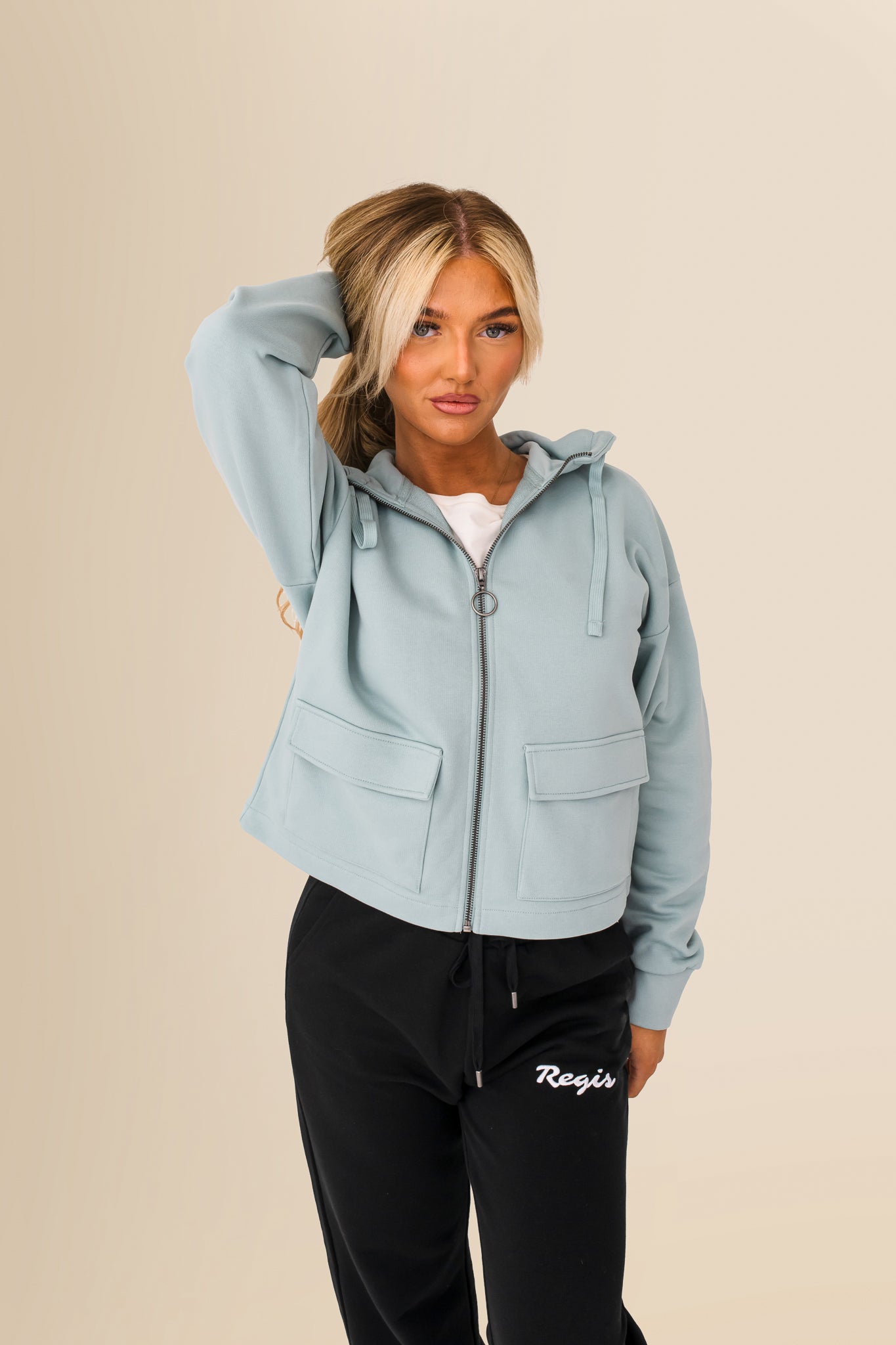 Women's Organic French Terry  Hooded Sweatshirt - Jade Green