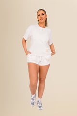Eco-Friendly Women's French Terry Shorts - 100% Organic - Washed Ivory