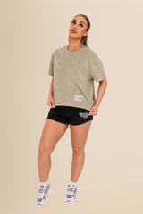 Women's Terry Towel Oversized T-Shirt – Organic Cotton Blend - Almond Green